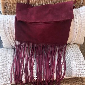 STREET LEVEL- suede burgundy bag